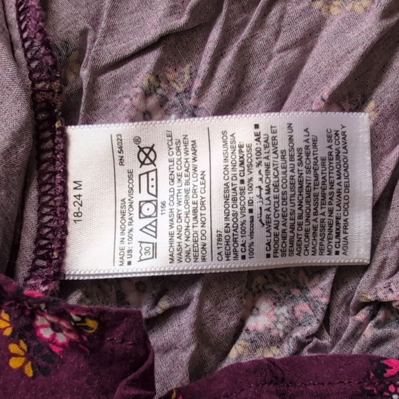 old navy purple floral lightweight rayon swing dress 18-24 months baby girl - Picture 2 of 7